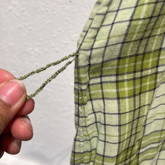 FOSSIL Green Plaid Long Sleeve Lightweight Shirt Dress Size Small - Picture 9 of 13